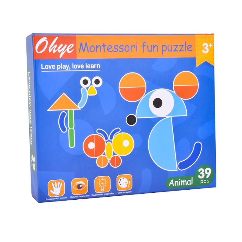 

Children s Fun Geometry Creative Puzzle Puzzle Early Education Puzzle Development Thinking Preschool Enlightenment Wooden Toys