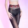 Lace High Waist Deep Crotch Horse Oil Black Silk Women Ultra Thin 5D912 Needle Oil Shiny Silky Sexy Open Crotch Temptation Panty