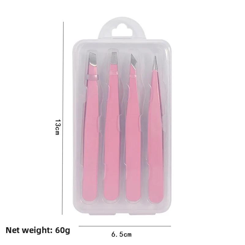 Premium Eyelash Tweezers Set for False Eyelashes and Eyebrow Grooming Stainless Steel Tweezers with Comb and Carry Case