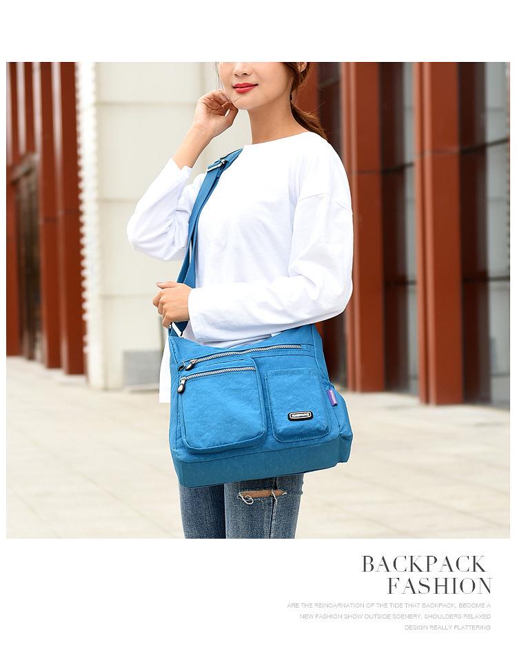 Stylish Water-Repellent Nylon Canvas Crossbody Bag for Women