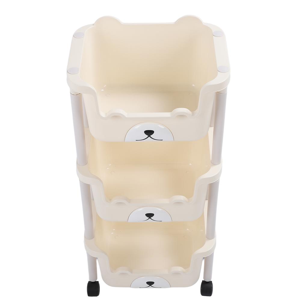 Storage Cart with Caster Wheels High Capacity Rolling Trolley Cart for Bathroom Kitchen Classroom