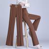 Women's Spring High-Waisted Flared Suit Pants - Slimming, Versatile, and Comfortable Wide-Leg Design