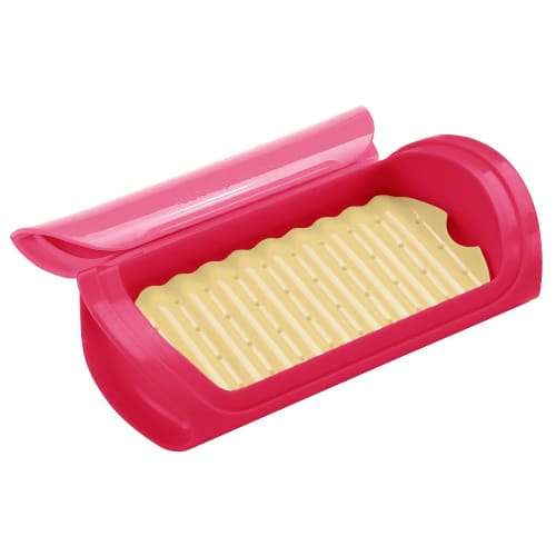 Pearl Metal H&B Silicone Tabletop Steamer, Large, Pink, C-9040