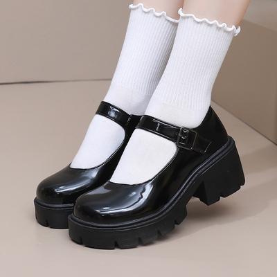 Women Mary Jane Shoes Vintage Girls Platform Pumps High Heels Platform Lolita Shoes Japanese Style College Sweet Student Shoes