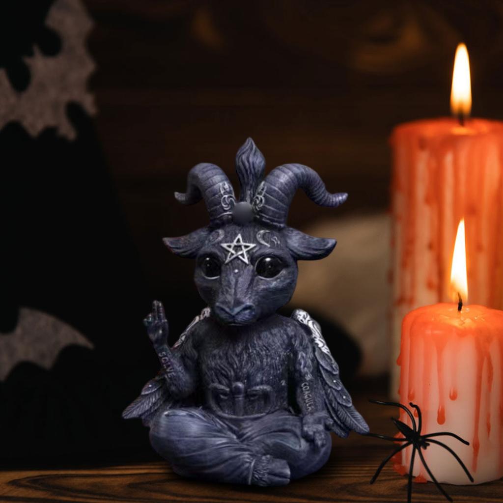 Statue Sculpture Ornament, Statue Decoration Ornament, Home Belief Deity Black Satan Ornament