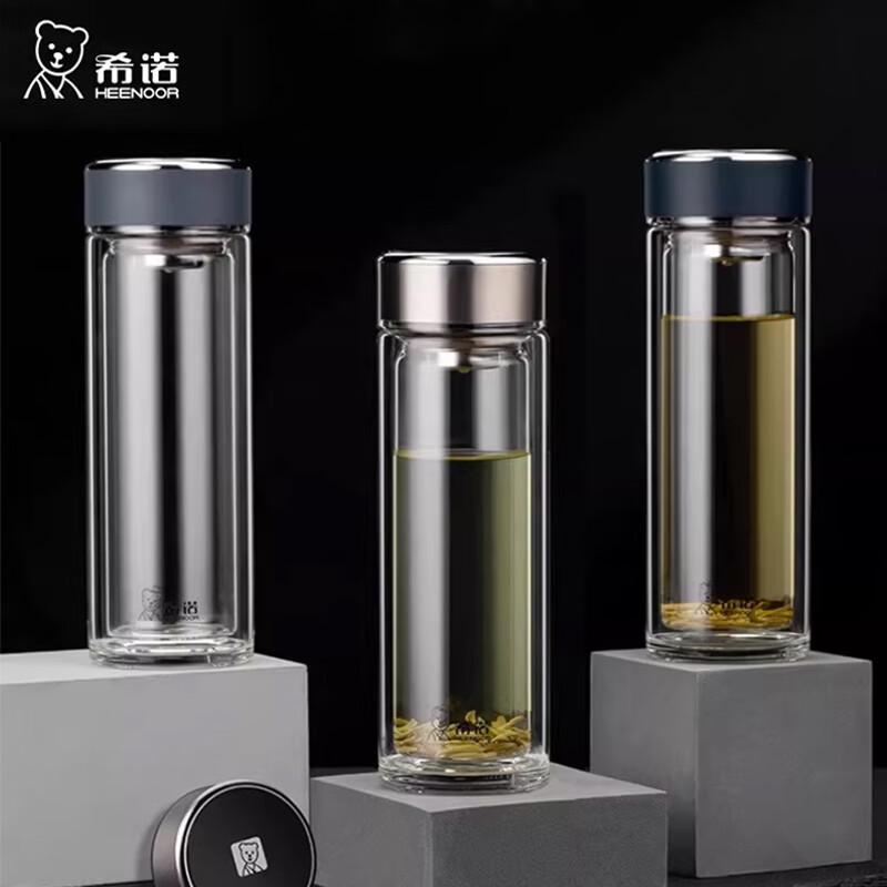 XINO XN-6790 Double-Layer Insulated Glass Mug