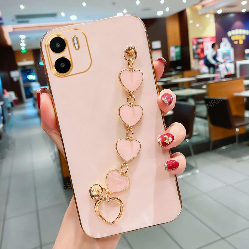

RedmiA1 A2plus Роскошный чехол-цепочка с сердечком и покрытием Love для Xiaomi Redmi 12C A1 A2 Plus Чехол-ремешок на Redmi12C 11A 13C 10C Redmi A1
