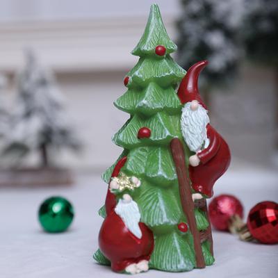 Christmas Tree Night Light Glowing Decorative Lamp Santa Climbing Christmas Tree Ornament Desktop Holiday Decor for Home Office