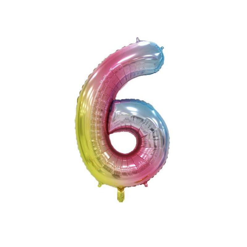 Small Digital Balloon 16-Inch Us Version Of Thin Body Decoration Birthday Party Aluminum Film Balloon Digital Balloon