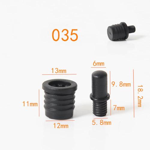 Flushbay 12-Piece/6-Pair Saran Net Mounting Bushings, Speaker Small Peg Kit, Guide Press Fit, 25.5mm, 6mm Diameter, Black, 12 Pairs (035)