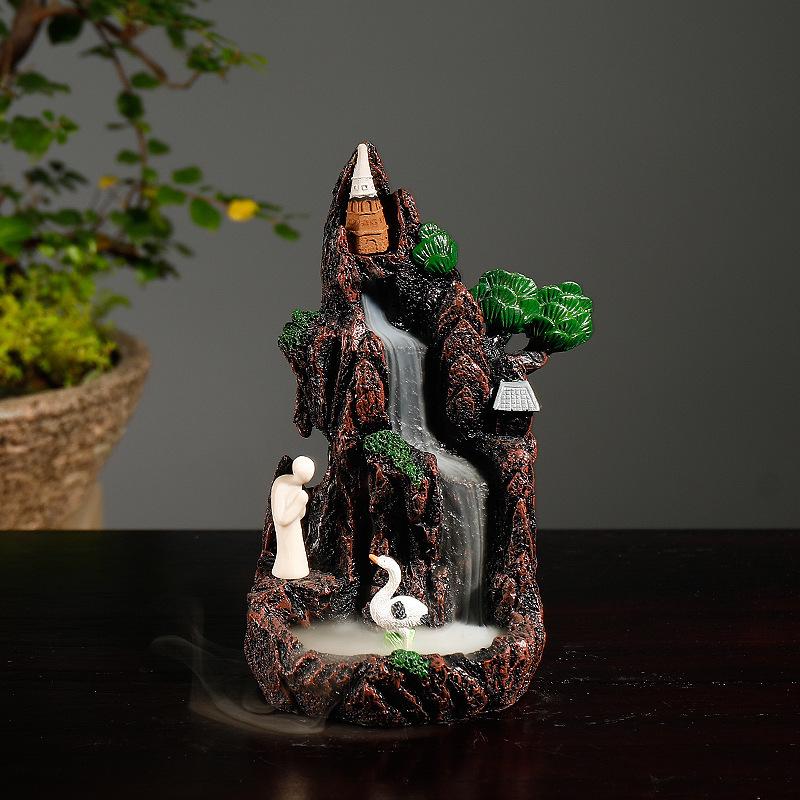 

High Quality Creativity Reflux Incense Holder Ceramic Backflow Waterfall Smoke Incense Burner Home Decor Teahouse Use чистий