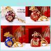 Creative Chinese Style Lucky Fortune Bag Keychain Decorative Metal Key Ring Accessory