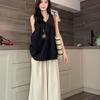 Korean Style Blue High-Waist Wide-Leg Lazy Pants Plus Size Long 9/10 Length Casual Loose Fit Fashion for Women