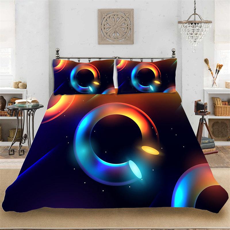 Geometric Duvet Cover Set Psychedelic Swirl Eyes Bedding Set Microfiber Colorful Abstract Pattern Quilt Cover With Pillowcases
