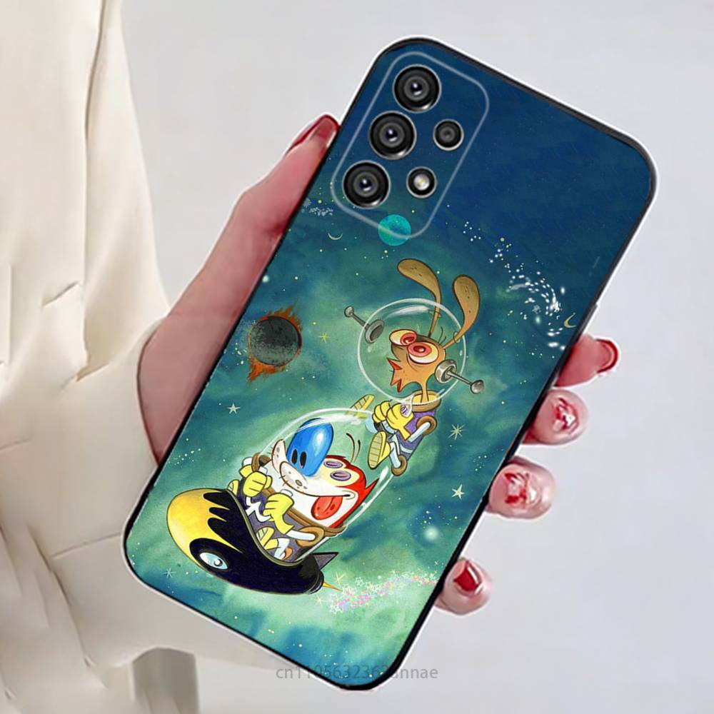 

Anime Ren and S-stimpy Phone Case For Samsung Galaxy A13,21s,22,31,32,52,53,71,80,A91 Soft Black Shell Samsung A22 5G