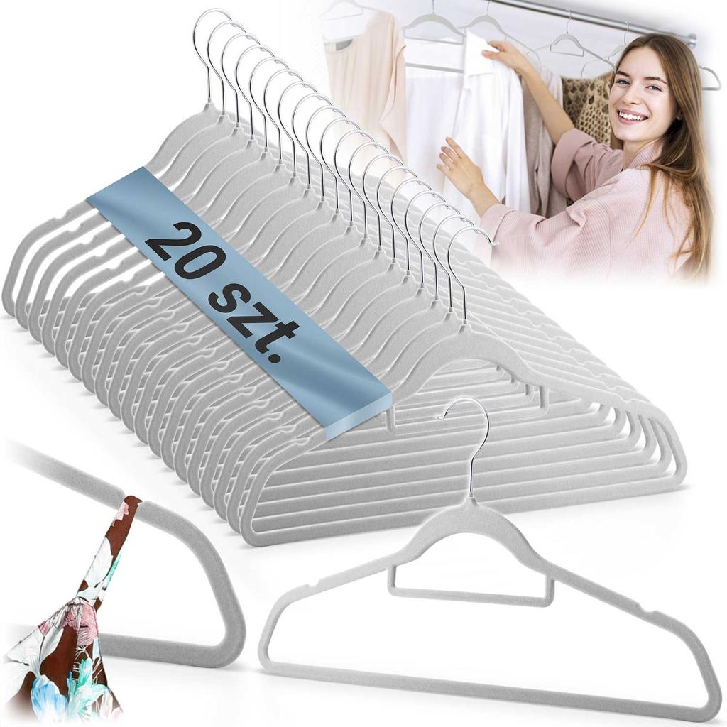 Velvet Clothes Hangers 20 Pcs MS-859 Massido