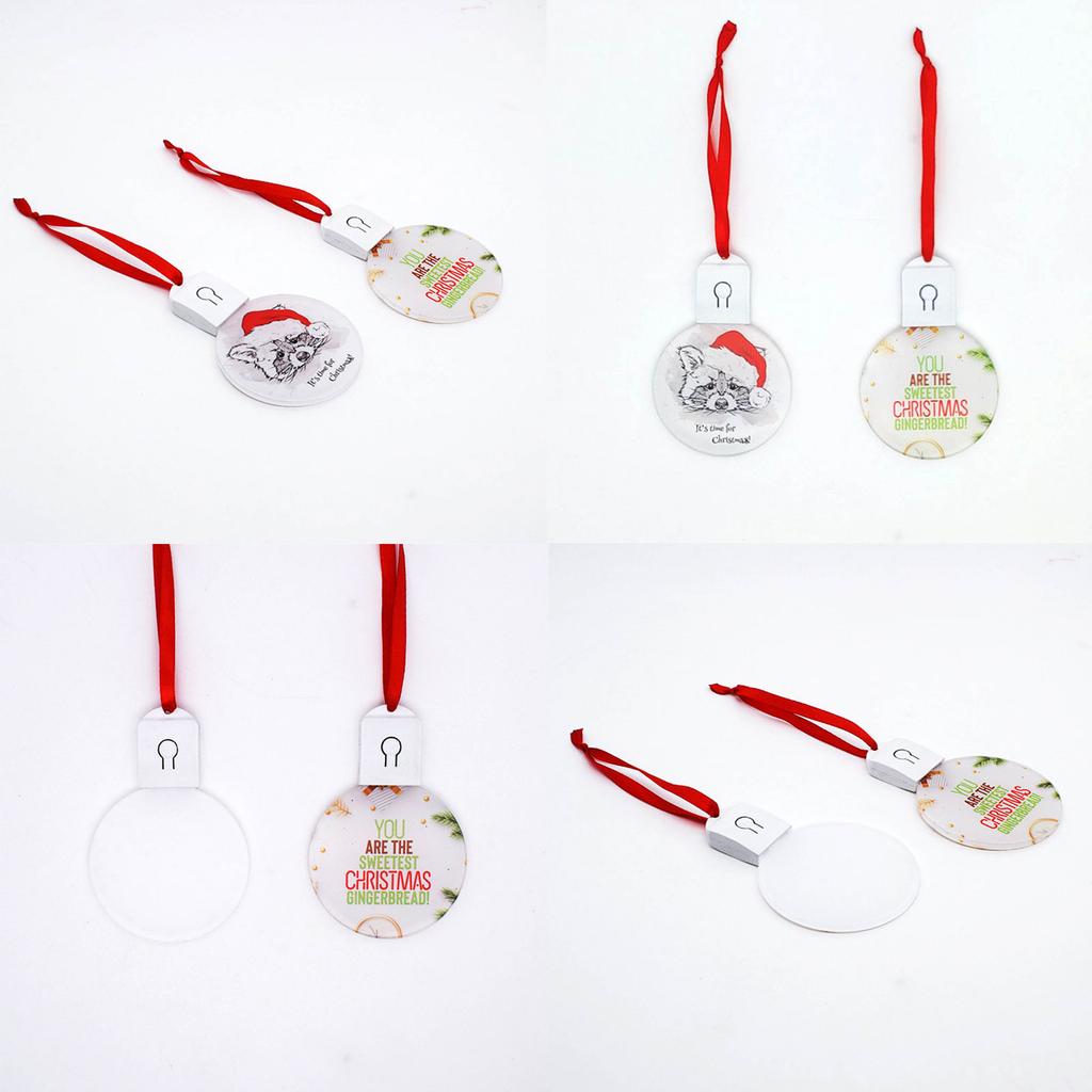 Personalized LED Sublimation Christmas Ornament Unfinished Round Acrylic Christmas Decoration Unique Holiday Gift