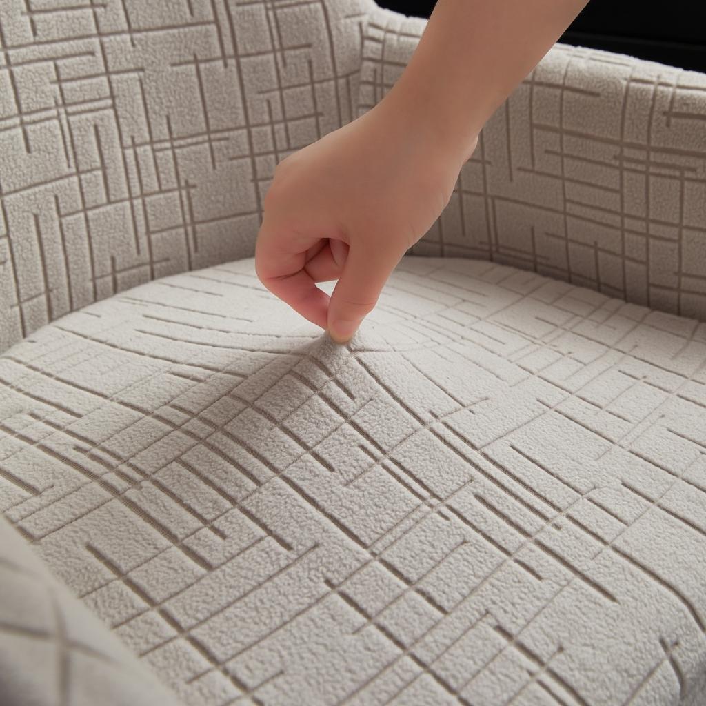 1/4pcs Water-Repellent Geometric Lines Jacquard Stretch Polar Fleece Chair Cover, for Living Room, Dinning Room Chair Decor