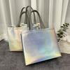10/20PCS Silver Reusable Gift Tote Bag for Bridesmaids Wedding Birthday Party Favor Eco Friendly Grocery Shopping Party Supplies