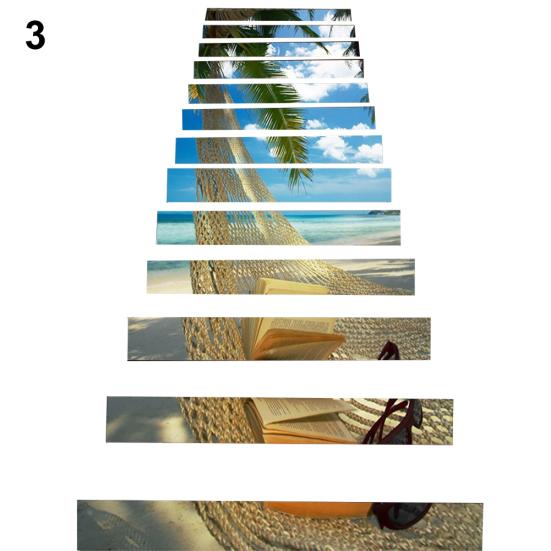 13 bucăți/set elegant pas tăcut peisaj maritim autocolante scari autocolante pentru decorarea casei