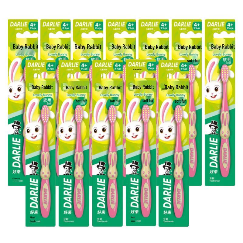 

Darlie Baby Rabbit Kids Toothbrush, Soft Bristles, 4+ Years (12-Pack)