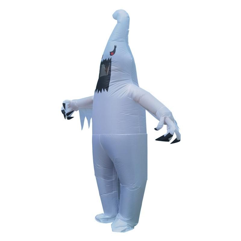 

White Ghost Inflatable Halloween Ghost Hot Costume Spoof Cartoon Human Puppet Costume Outdoor Party Show Props Adult 150-190