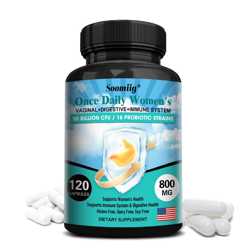 Once Daily Women s Probiotics 50 Billion CFU 16 Strains 800mg, 120 Dietary Supplement Capsules 120PCS
