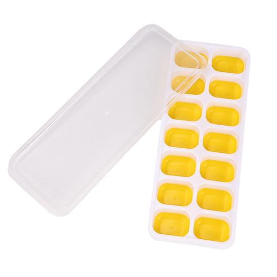 Silicone Ice Cube Tray with Lid BPA-free Ice Mold for Freezer One-Click Release Large Capacity Ice Maker for Home Bar Kitchen