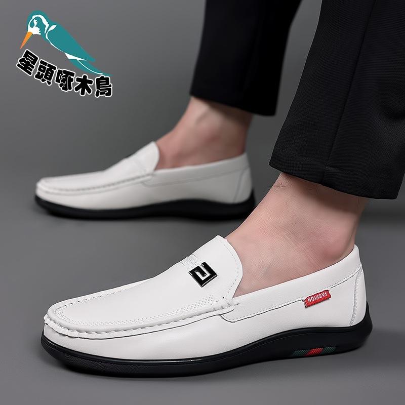 Spring New Men's Shoes Men's Soft Leather Breathable British Business Style Men's Casual Leather Shoes Doudou
