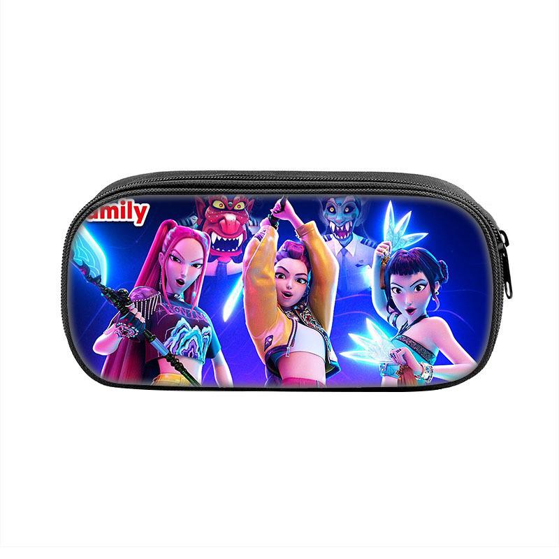 Kpop İblis Avcıları Saklama Kalem Çantası Büyük Kapasiteli Öğrenci Kalem Çantası Okul Malzemeleri