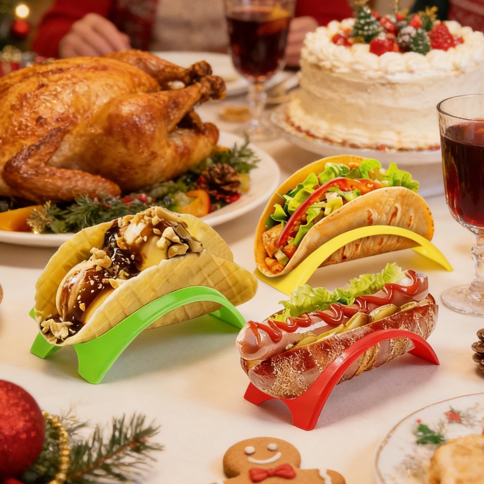 

Individual Taco Holders For Party 18 Pieces Hot Dog Tray Colorful Tortilla Rack For Dinner Party Food Bloggers Summer BBQs China Mainland