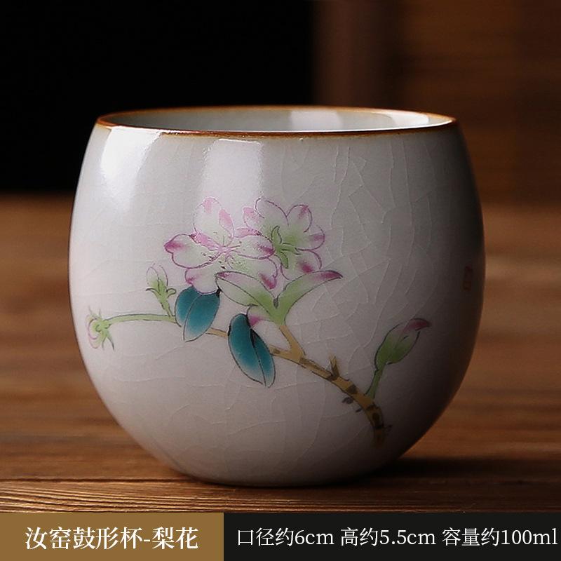Personal Master Tea Cup Ru Kiln Crackle Glaze Essential Tool for Chinese Tea Ceremony Gongfu Tea Zen Home Use Handmade