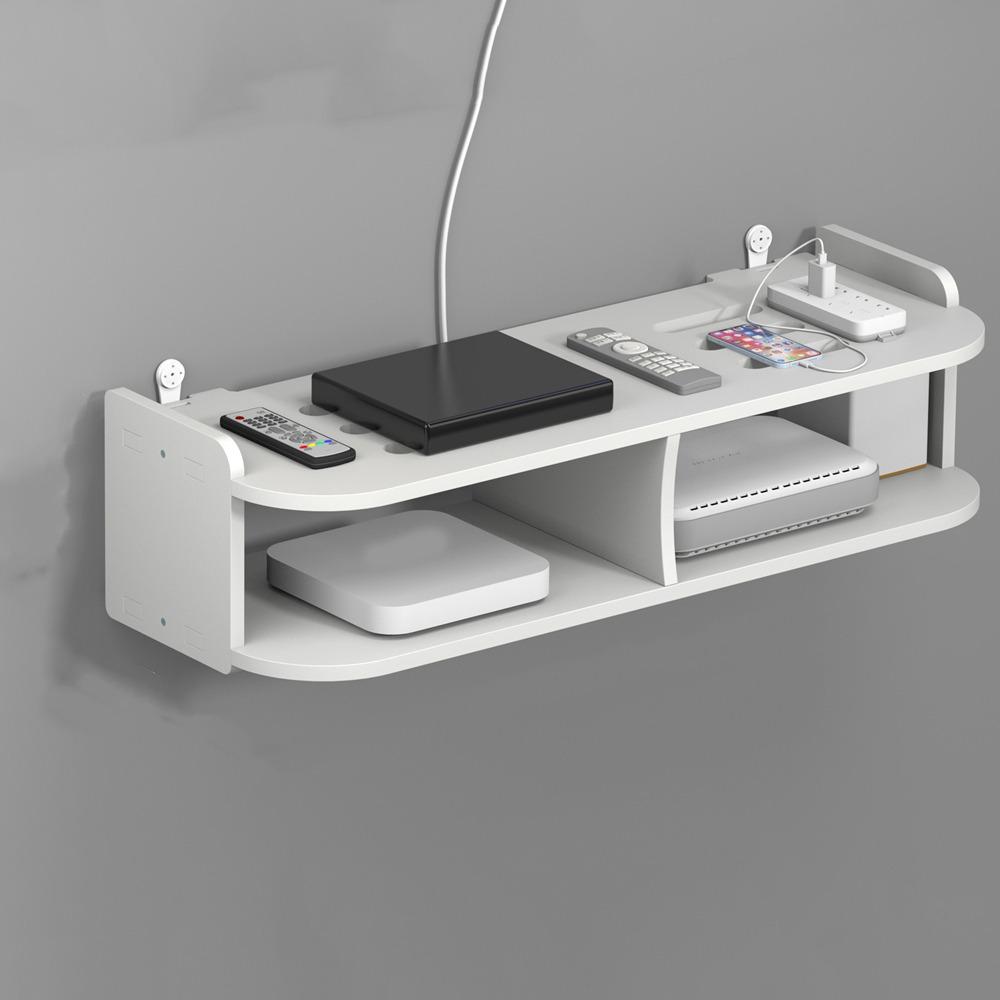 Strong Load-Bearing 2 Layer Wall Shelf Plastic Router Placement Rack  Cable Management