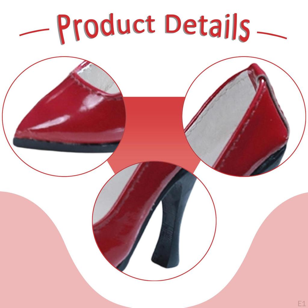 1/4 BJD Doll Shoes High Heels Model Accessories Realistic Miniature Heeled for