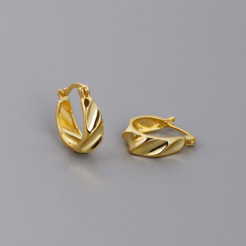 Sterling Geometric Circle Asymmetrical Stud Earrings Women Gold White Fashion Minimalist Ear Cuff Jewelry 925 Sterling Silver