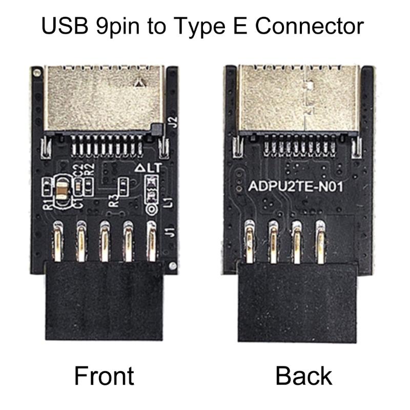 Fast Speed USB 2.0 to Type C/TypeE Internal Motherboard Adapter, 9pin Front Panel Header Fast Data Transfer