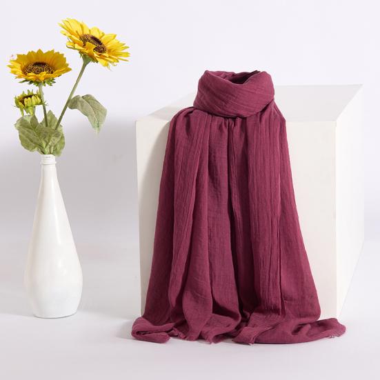 Women Scarf Shawl Solid Color Soft Fabric Scarf Thin Breathable Shawl Versatile Winter Outdoor Accessory