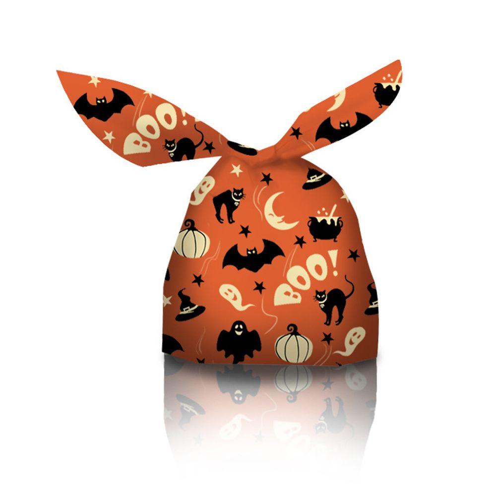 50Pcs Bat Pumpkin Rabbit Ear Halloween Decoration Cookie Bag Baking Packaging Halloween Candy Bags