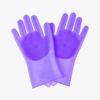 Magic Pet Hair Removal Glove Dog Cat Grooming Bathing Glove with Silicone Scrubber for Bath Massage Deshedding and Cleaning