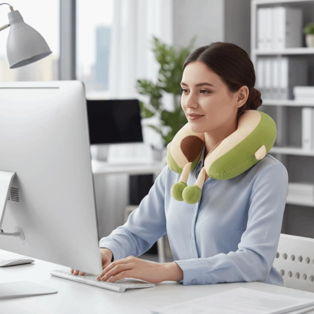 Cartoon Travel Pillow PP Cotton Headrest Adorable Office Nap Pillow  Airplane