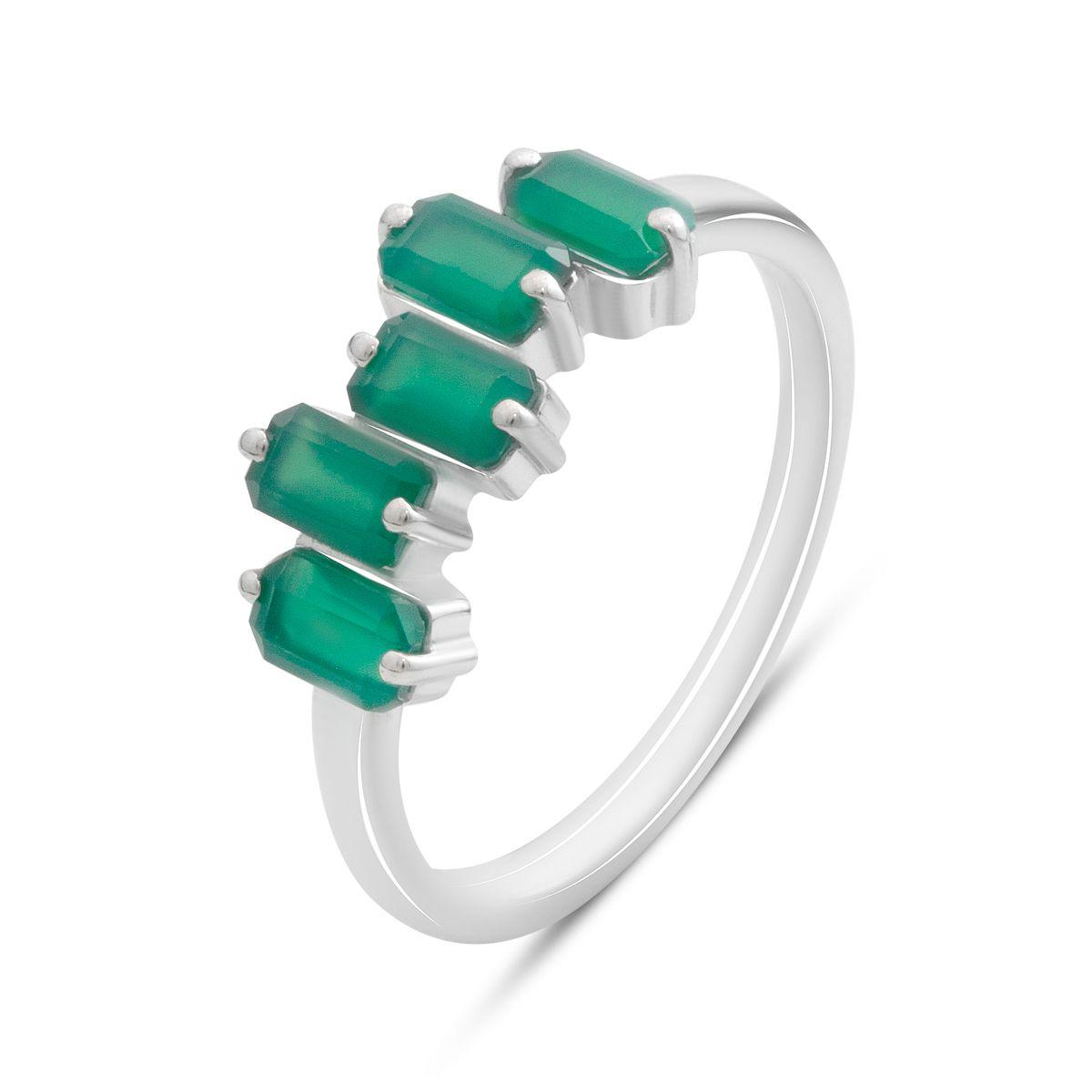 

Серебряное кольцо с натуральным агатом 1.342ct, вес изделия 2,6 гр (2189626) 18.5 смарагдовий