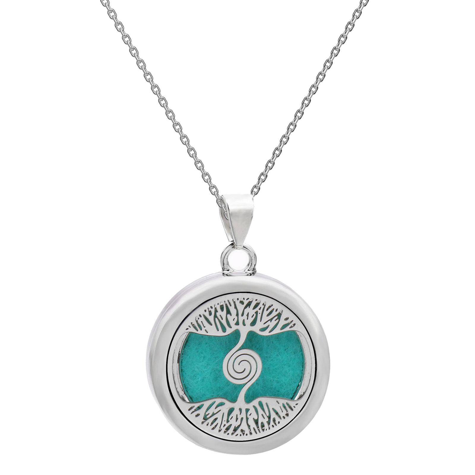 

Tree Of Life Perfume Diffuser Necklace Modern Aroma Necklace With Tree Of Life Pendant Stainless Steel Craftsmanship 30