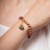 India Sandalwood 0.6 Round Buddhist Bead Bracelet with Hetian Jade Pendant