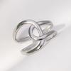 Stainless Steel Double Layered S-Shaped Open Rings Stylish Creative Minimalist Metal Statement Waterproof Jewelry for Women