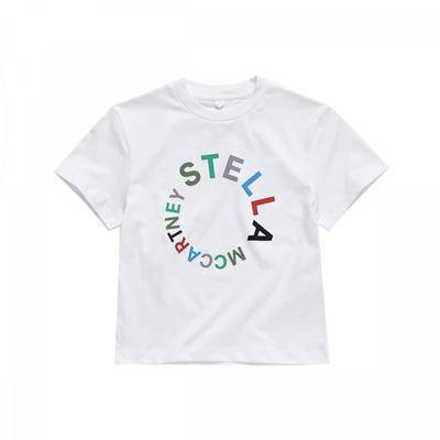 Stella Mccartney Tt8s31 Z0434 100 Round Logo Kids Short Sleeve Tee