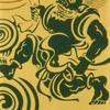 kenema dyed tenugui Wind God and Thunder 34 x 90 cm Miyamoto-Towel Japanese-made cloth, God,