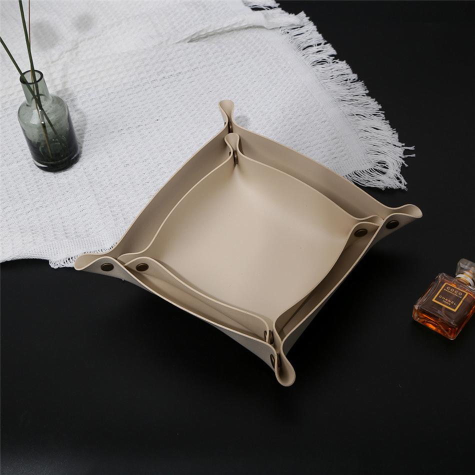 Trays Leather Personalized Desk Organizer Desktop Storage Box for Jewlery Key Cosmetics Glasses Headphone Wallet Office Home Use