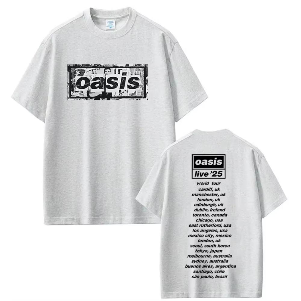 

Rock Band O-Oasis Live 25 Tour T Shirts Men Women Gothic Vintage Oversized T-shirt Tops High Quality Cotton Short Sleeve T-shirt 4XL