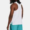 Under Armour UA Launch Elite Solid Logo Sweat-Wicking Cool Round Neck Sleeveless Tank Top Men Tops White 1382608-100