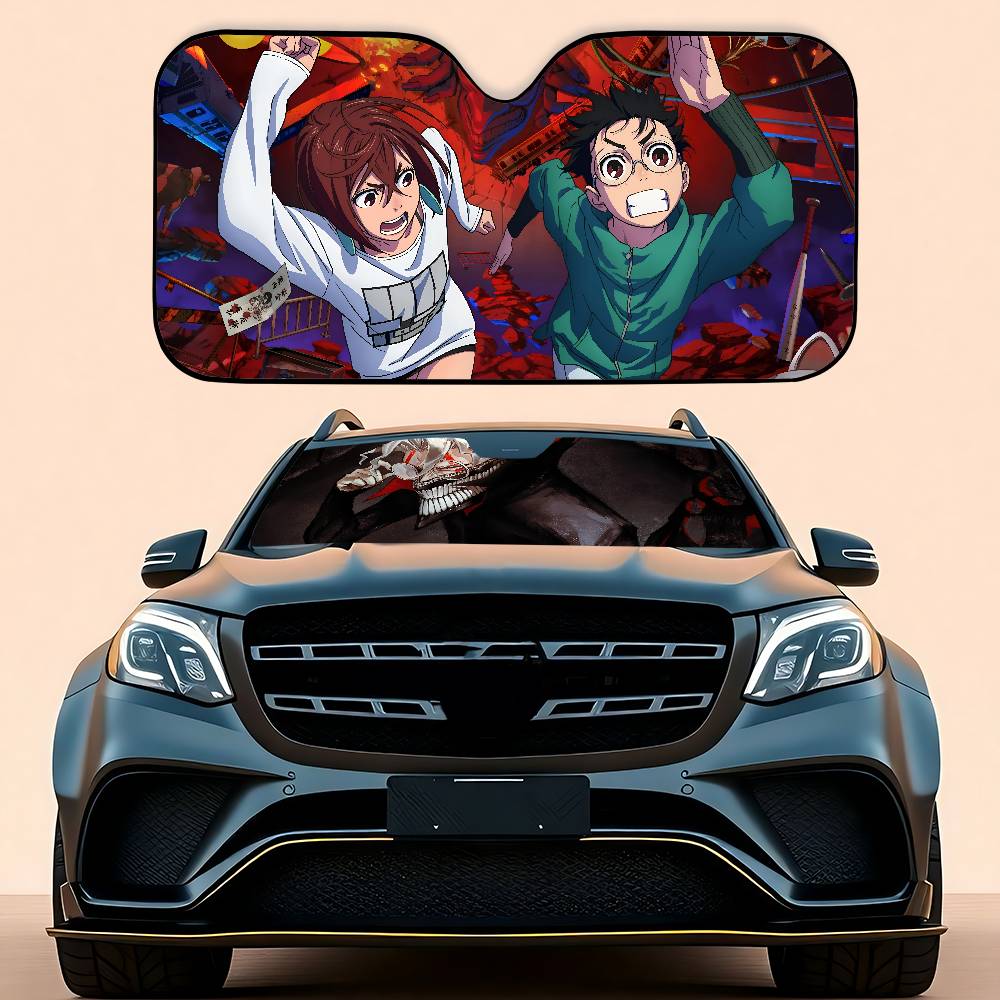 Anime D-Dandadan Car SunShade Car Sunshade Covers Cover Universal Windscreen Folding Visor